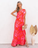 Tropical Bliss One Shoulder Statement Maxi Dress TYCH-001