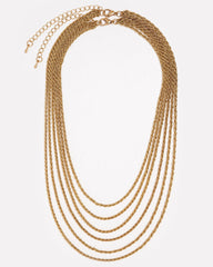 Turnout Layered Chain Necklace - Gold FAME-001