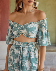 Under The Palms Off The Shoulder Crop Top LUXX-001