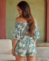 Under The Palms Off The Shoulder Crop Top LUXX-001