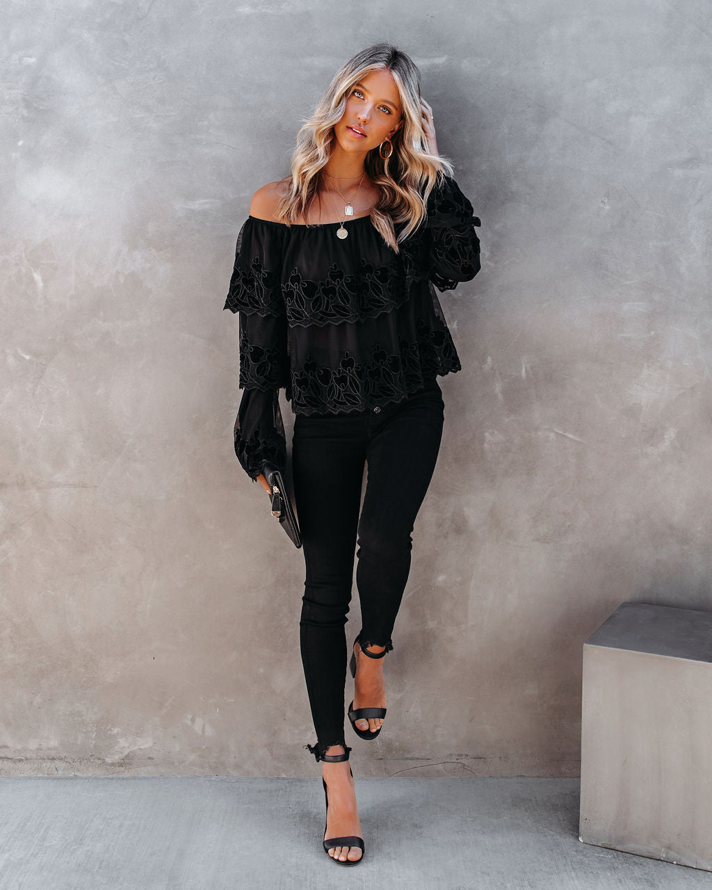 Unstoppable Off The Shoulder Velvet Lace Top ENDL-001