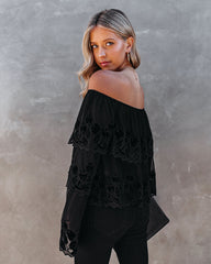 Unstoppable Off The Shoulder Velvet Lace Top ENDL-001