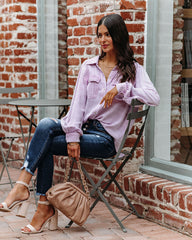 Ulyssa Button Down Pocket Top - Sweet Lilac - FINAL SALE FATE-001