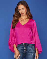 Vada Balloon Sleeve Blouse - Fuchsia - FINAL SALE TYCH-001