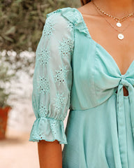 Vaughan Chiffon Eyelet Babydoll Top - Sage - FINAL SALE AEOM-001