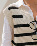 Verdi Cotton Blend Striped Sweater Vest - FINAL SALE MIOU-001