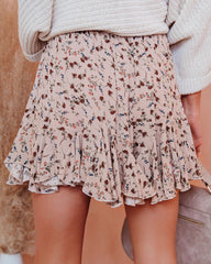 Versa Floral Ruffle Shorts - Taupe MABL-001