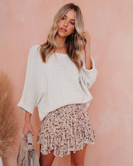 Versa Floral Ruffle Shorts - Taupe MABL-001