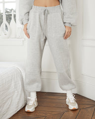 Abigail Cotton Blend Pocketed Joggers - Grey TUDO-001