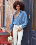 Murray Cotton Chambray Button Down Top Ins Street