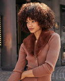 Canal Street Faux Fur Collar Knit Midi Dress - FINAL SALE Ins Street