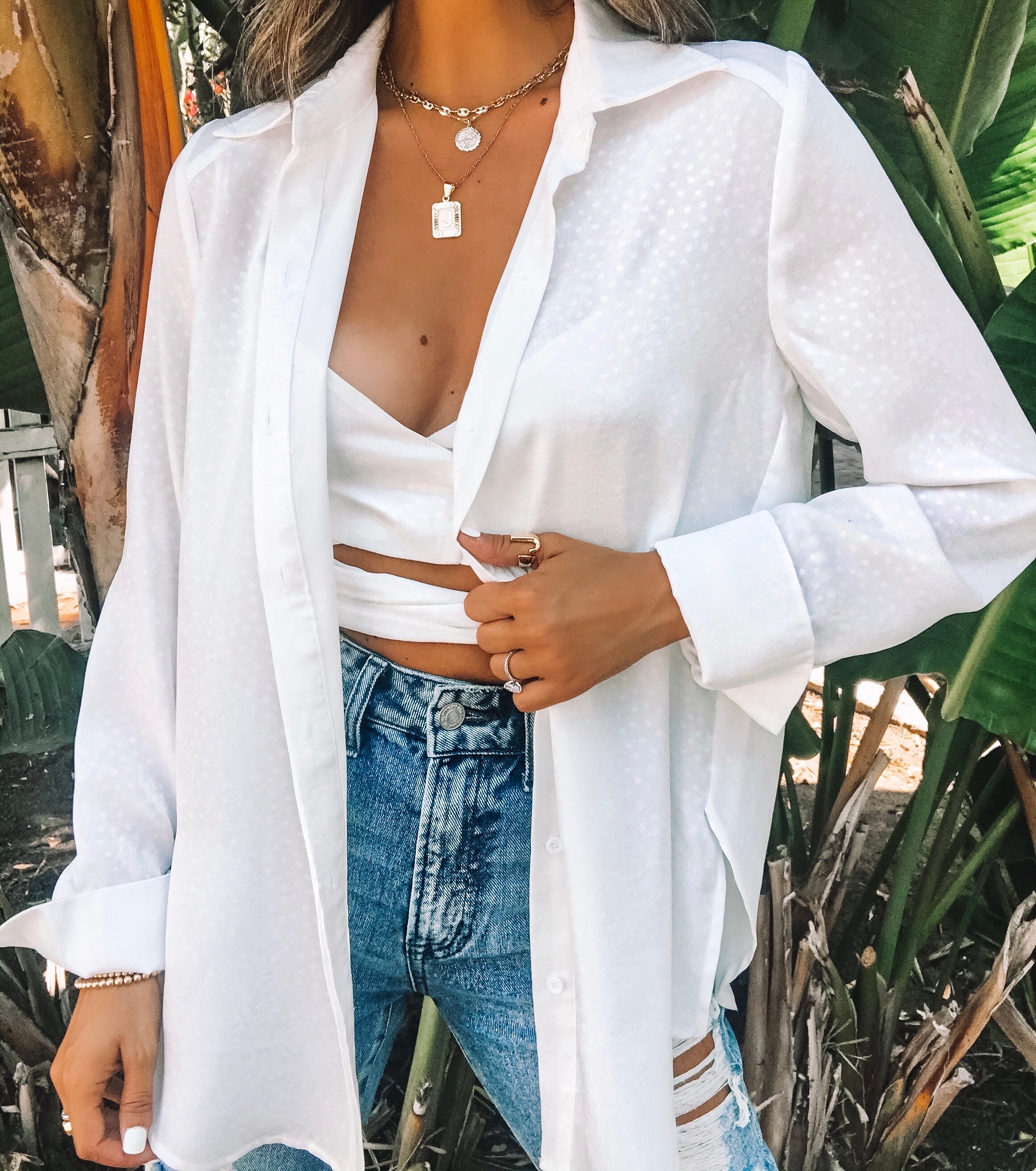 Luz Spotted Wrap Crop Top - White Ins Street