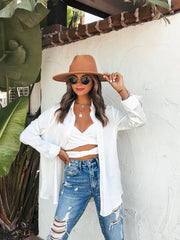 Luz Spotted Wrap Crop Top - White Ins Street