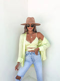 Izabel Spotted Button Down Blouse - Lime - FINAL SALE Ins Street