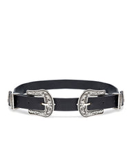 Vista Double Buckle Belt - Silver Ins Street