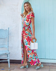 What In Carnation Bardot Wrap Maxi Dress Ins Street