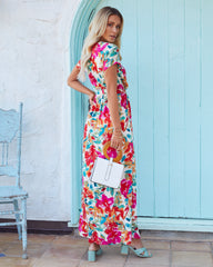 What In Carnation Bardot Wrap Maxi Dress Ins Street