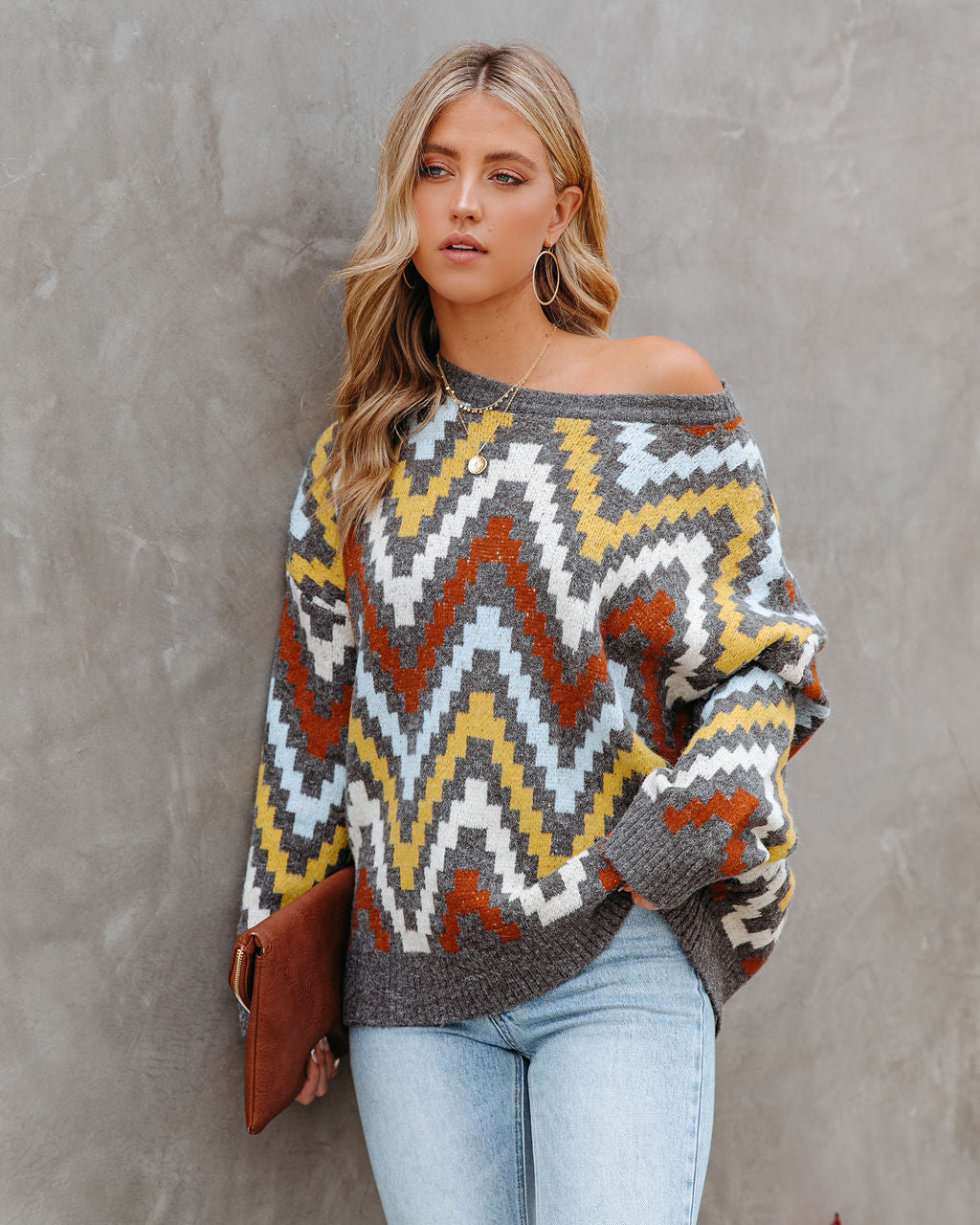 We Vibe Knit Chevron Sweater Ins Street