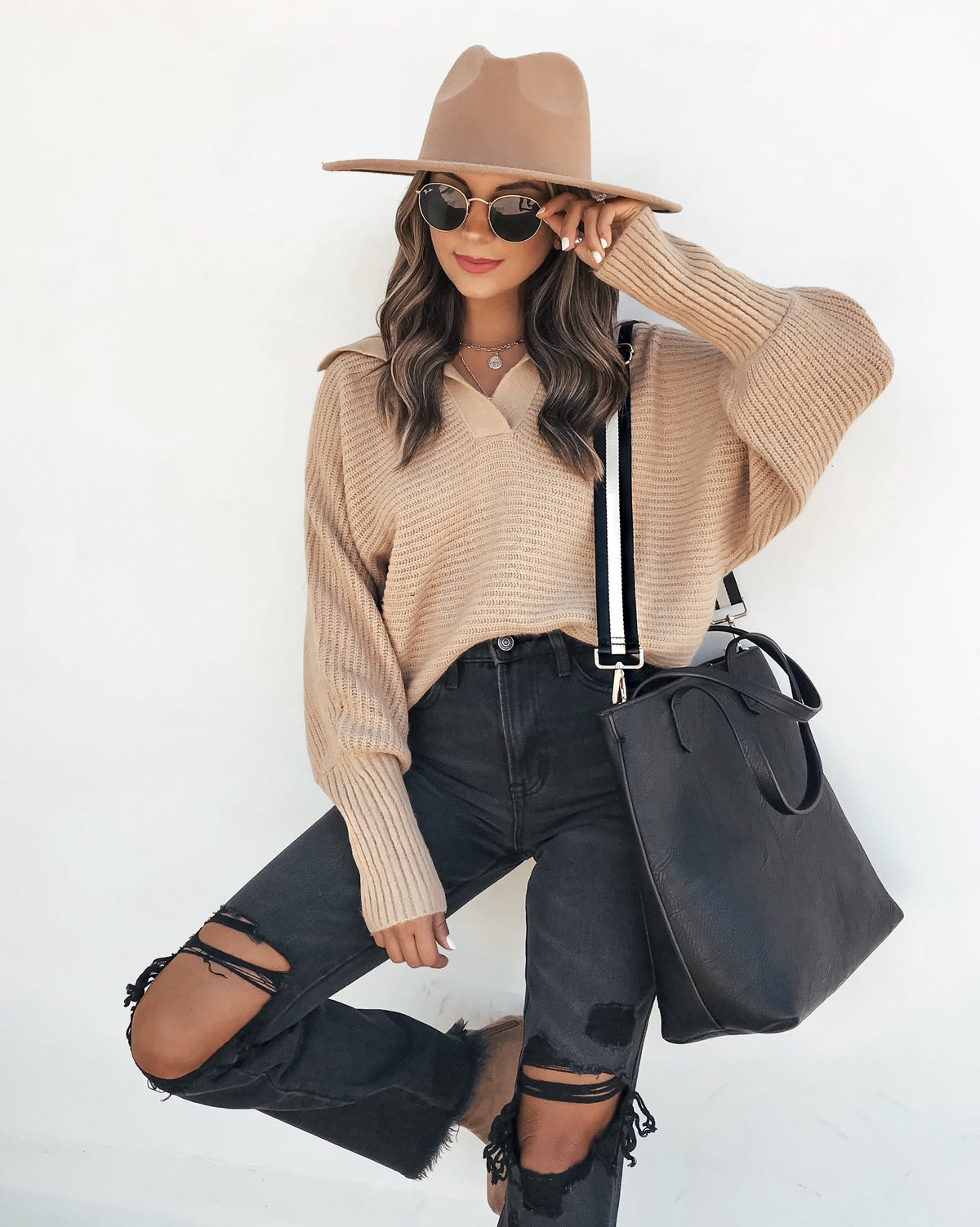 Beatrix-Collared-Knit-Sweater-Tan InsStreet