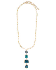 Wesley Drop Pendant Necklace - Teal Ins Street