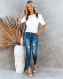Winters Ribbed Short Sleeve Crop Sweater Top Ins Street