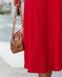 Wishful Satin Slit Midi Skirt - Red Ins Street