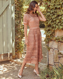 You Are Invited Crochet Lace Midi Dress - Clay Ins Street