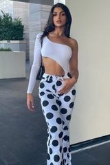 You Are Spot On Flare Jeans - White/combo Ins Street