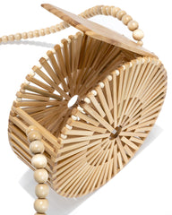 Yumi Circular Bamboo Crossbody Bag - Tan Ins Street