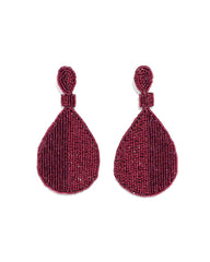 Zell Beaded Teardrop Earrings - Burgundy Ins Street