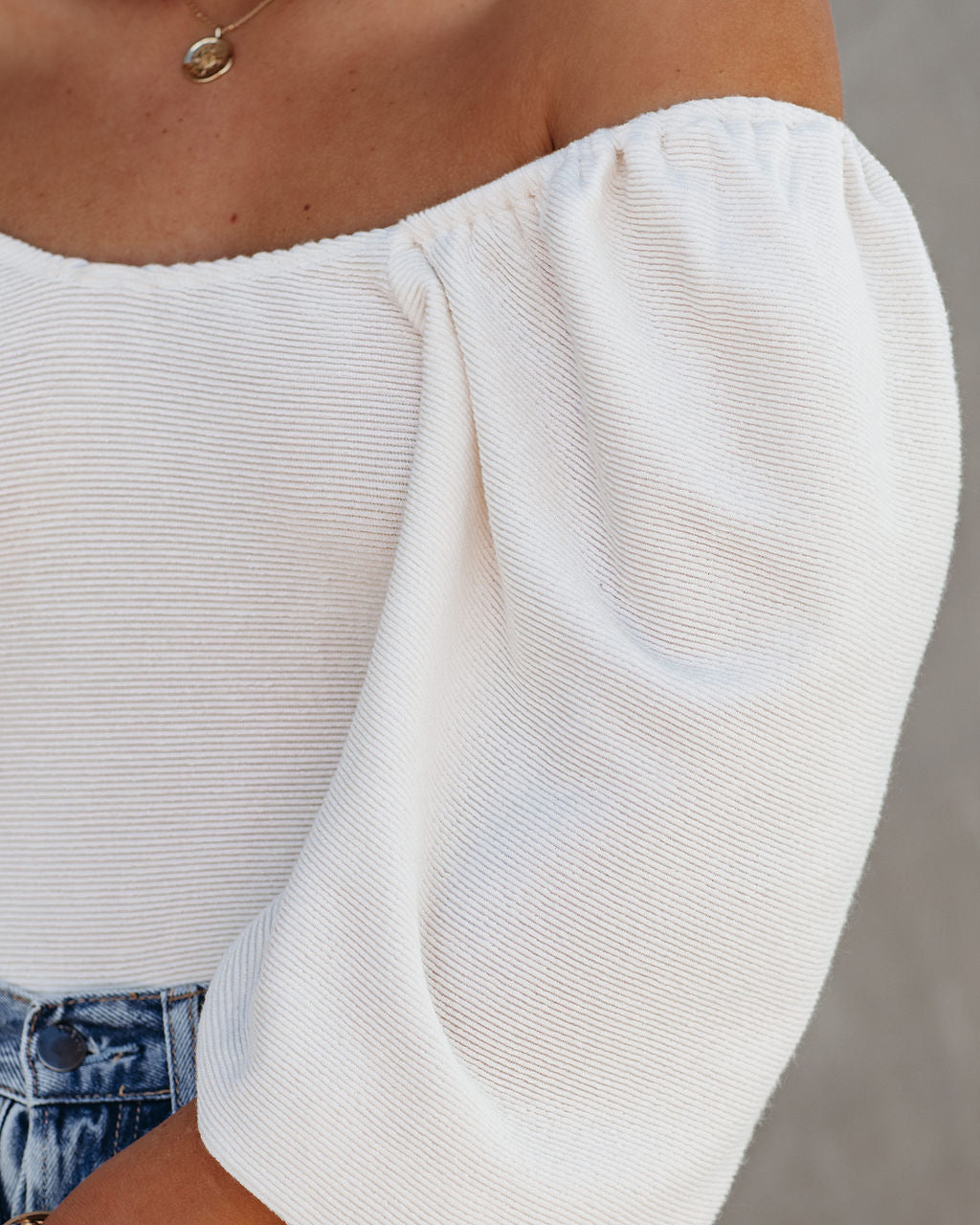 Zeno Puff Sleeve Knit Bodysuit - Ivory Ins Street