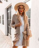 Zoella Pocketed Knit Coatigan - Warm Beige Ins Street