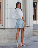 Zoie Studded Fringe Mini Skirt - Blue Ins Street