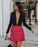 Zoie Studded Fringe Mini Skirt - Poppy Ins Street
