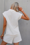White Shirt & Shorts Suit Set Ins street