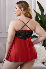 Lace See-Through Plus Size Chemise Ins Street