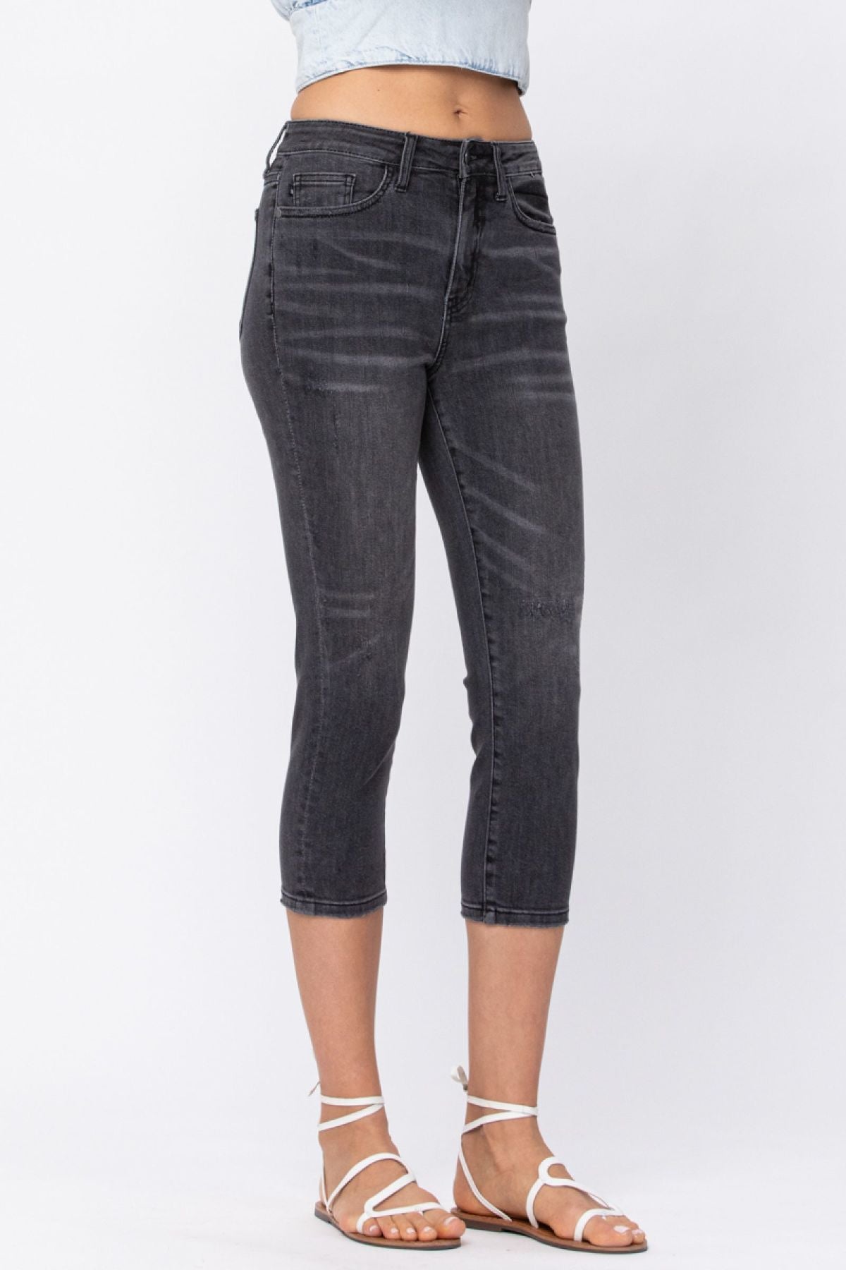 Mid-Rise Cuffed Skinny Capri Jeans Ins Street