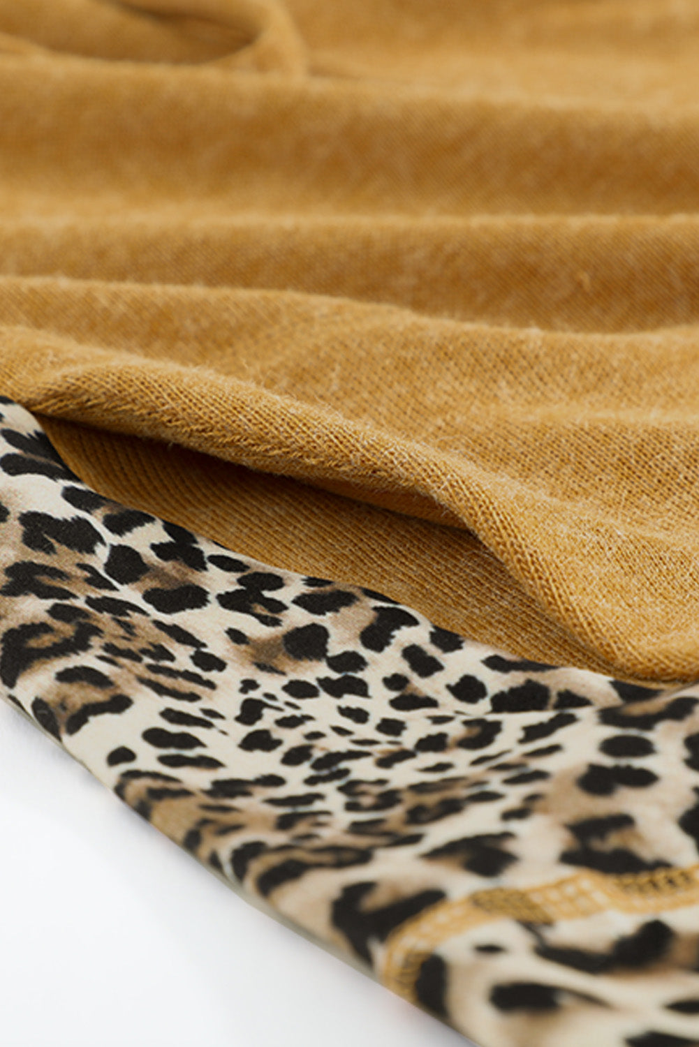 Leopard Print Sleeve Drawstring Hoodie Ins Street