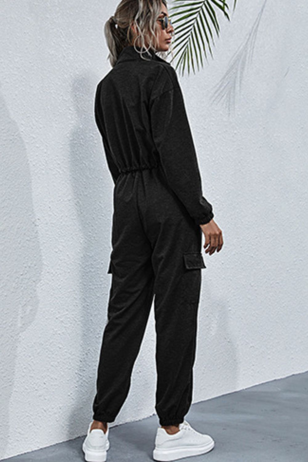 Drawstring Hem Cropped Sweatshirt and Cargo Joggers Set Ins Street