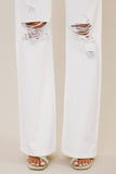 Kancan High-Rise Distressed Flare Jeans in White Ins Street