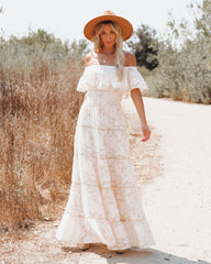 Above The Clouds Off The Shoulder Maxi Dress SALT-001