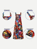 Abstract Printed Overalls Wide-leg Pants Jumpsuit Ins Street