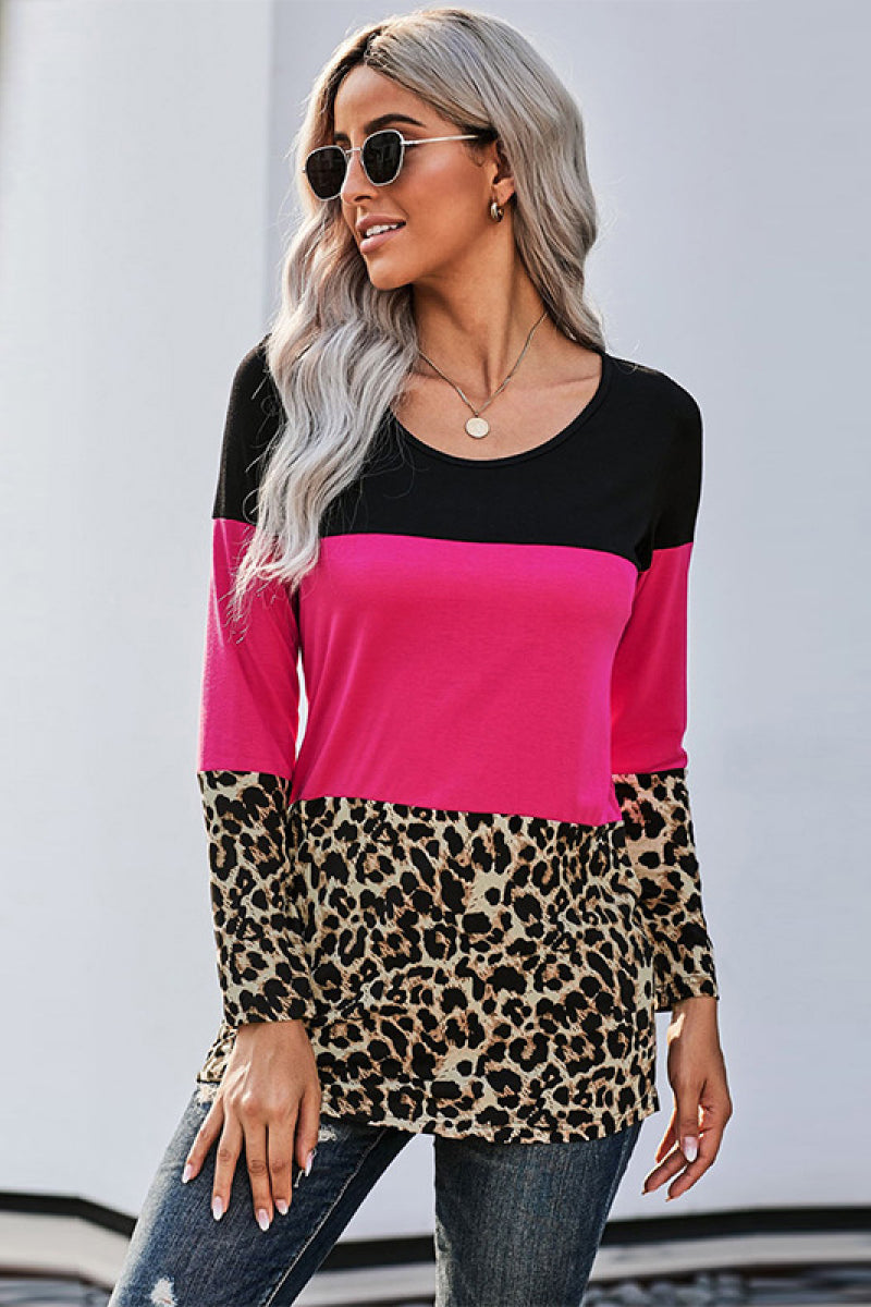 Lace Back Leopard Cut & Sew Tee Ins Street