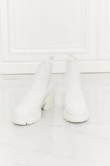 MMShoes Work For It Matte Lug Sole Chelsea Boots in White Ins Street