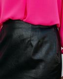 Aila Faux Leather Mini Skirt - Black ENDL-001