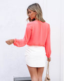 Aila Faux Leather Mini Skirt - White ENDL-001