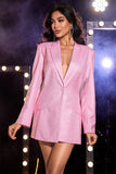 Zora Backless Blazer Mini Dress - Pink Ins Street
