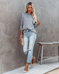 Alesso Ribbed Sleeve Knit Sweater - Heather Grey - FINAL SALE ON T-001