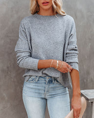 Alesso Ribbed Sleeve Knit Sweater - Heather Grey - FINAL SALE ON T-001