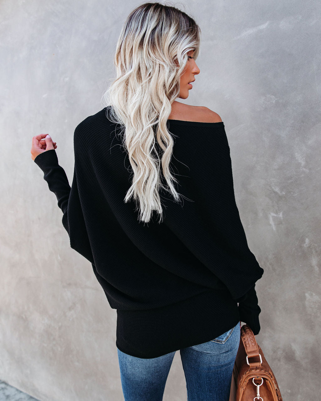 All That Ribbed Cashmere Blend Sweater - Black OLIV-001